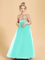 Abiti Damigella Junior Glamour Top Con Paillettes Azzurro Spa