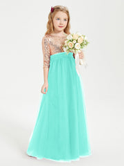 Abiti Damigella Junior Glamour Top Con Paillettes Azzurro Spa