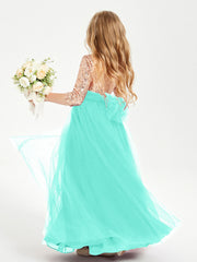 Abiti Damigella Junior Glamour Top Con Paillettes Azzurro Spa