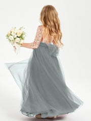 Abiti Damigella Junior Glamour Top Con Paillettes Grigio Acciaio