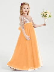 Abiti Damigella Junior Glamour Top Con Paillettes Mandarino