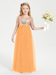 Abiti Damigella Junior Glamour Top Con Paillettes Mandarino