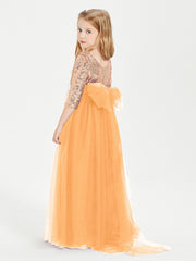 Abiti Damigella Junior Glamour Top Con Paillettes Mandarino