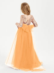 Abiti Damigella Junior Glamour Top Con Paillettes Mandarino