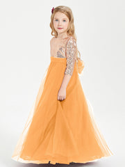 Abiti Damigella Junior Glamour Top Con Paillettes Mandarino