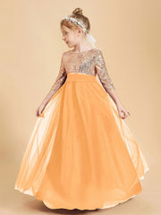 Abiti Damigella Junior Glamour Top Con Paillettes Mandarino