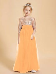 Abiti Damigella Junior Glamour Top Con Paillettes Mandarino