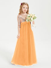 Abiti Damigella Junior Glamour Top Con Paillettes Mandarino