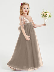 Abiti Damigella Junior Glamour Top Con Paillettes Tortora