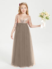 Abiti Damigella Junior Glamour Top Con Paillettes Tortora