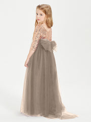Abiti Damigella Junior Glamour Top Con Paillettes Tortora