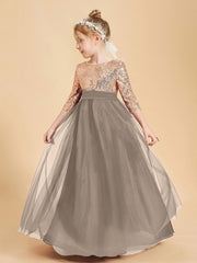 Abiti Damigella Junior Glamour Top Con Paillettes Tortora