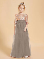 Abiti Damigella Junior Glamour Top Con Paillettes Tortora