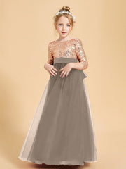 Abiti Damigella Junior Glamour Top Con Paillettes Tortora