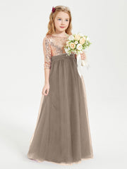 Abiti Damigella Junior Glamour Top Con Paillettes Tortora