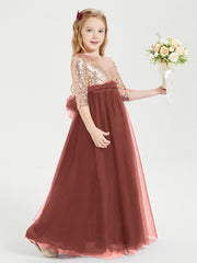 Abiti Damigella Junior Glamour Top Con Paillettes Terracotta