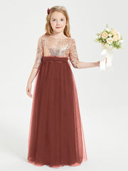 Abiti Damigella Junior Glamour Top Con Paillettes Terracotta