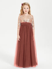 Abiti Damigella Junior Glamour Top Con Paillettes Terracotta