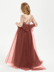 Abiti Damigella Junior Glamour Top Con Paillettes Terracotta