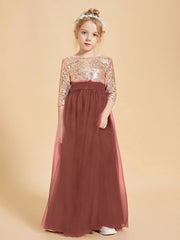 Abiti Damigella Junior Glamour Top Con Paillettes Terracotta