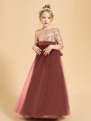 Abiti Damigella Junior Glamour Top Con Paillettes Terracotta