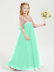 Abiti Damigella Junior Glamour Top Con Paillettes Turchese
