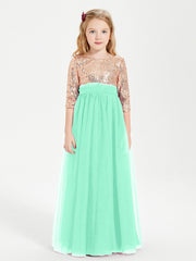 Abiti Damigella Junior Glamour Top Con Paillettes Turchese