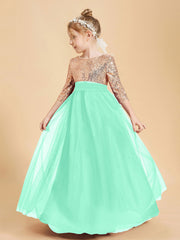 Abiti Damigella Junior Glamour Top Con Paillettes Turchese
