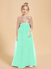 Abiti Damigella Junior Glamour Top Con Paillettes Turchese