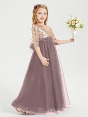Abiti Damigella Junior Glamour Top Con Paillettes Malva Vintage