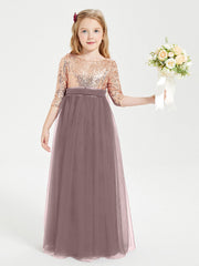 Abiti Damigella Junior Glamour Top Con Paillettes Malva Vintage