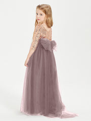 Abiti Damigella Junior Glamour Top Con Paillettes Malva Vintage