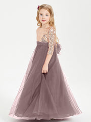 Abiti Damigella Junior Glamour Top Con Paillettes Malva Vintage