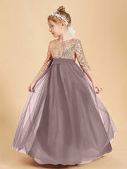 Abiti Damigella Junior Glamour Top Con Paillettes Malva Vintage