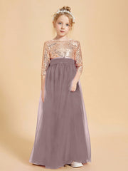 Abiti Damigella Junior Glamour Top Con Paillettes Malva Vintage