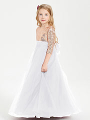 Abiti Damigella Junior Glamour Top Con Paillettes Bianco