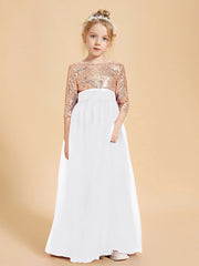 Abiti Damigella Junior Glamour Top Con Paillettes Bianco