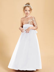 Abiti Damigella Junior Glamour Top Con Paillettes Bianco