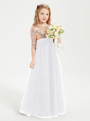 Abiti Damigella Junior Glamour Top Con Paillettes Bianco