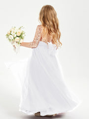 Abiti Damigella Junior Glamour Top Con Paillettes Bianco