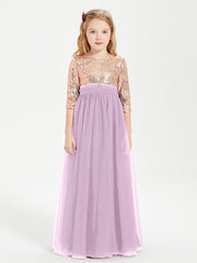 Abiti Damigella Junior Glamour Top Con Paillettes Glicine