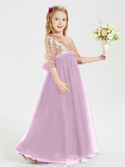 Abiti Damigella Junior Glamour Top Con Paillettes Glicine