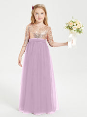 Abiti Damigella Junior Glamour Top Con Paillettes Glicine