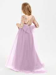 Abiti Damigella Junior Glamour Top Con Paillettes Glicine
