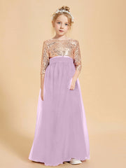 Abiti Damigella Junior Glamour Top Con Paillettes Glicine