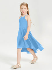 Abiti Damigella Junior Alla Moda Lunghezza Al Polpaccio Gonna Asimmetrica Blu