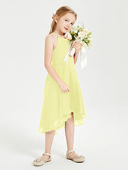 Abiti Damigella Junior Alla Moda Lunghezza Al Polpaccio Gonna Asimmetrica Narciso