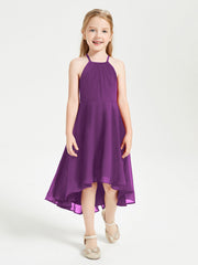 Abiti Damigella Junior Alla Moda Lunghezza Al Polpaccio Gonna Asimmetrica Viola