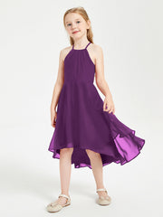 Abiti Damigella Junior Alla Moda Lunghezza Al Polpaccio Gonna Asimmetrica Viola