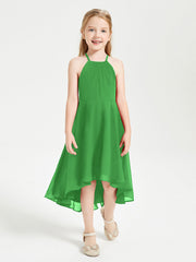 Abiti Damigella Junior Alla Moda Lunghezza Al Polpaccio Gonna Asimmetrica Verde